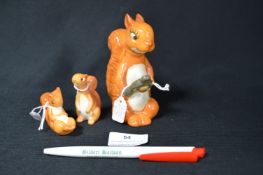 Three Beswick Squirrels