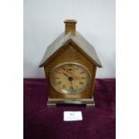Seth Thomas Novelty Brass Clock in the Form of a House