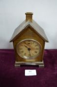 Seth Thomas Novelty Brass Clock in the Form of a House