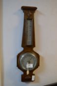 Oak Mounted Aneroid Barometer