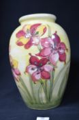 Moorcroft African Lilly Pattern 33cm Vase on Yellow Ground