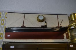 Ametuer Ship Half Model - Trawler "Setter" H163 plus Barometer