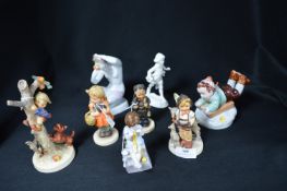 Group of Eight Goebel and Other Figurines