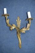 French Brass Candle Light Fitting