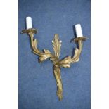 French Brass Candle Light Fitting