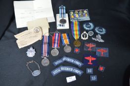 WWI Medal Group; Military Medal,1914/18 Medal, 1914/18 Victory Medal, Royal Observer Corps Medal