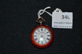 Ladies Swiss Enameled Pocket Watch - Swiss 80% Grade Silver