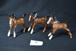 Three Beswick Foals