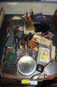 Tray Lot of Collectibles Including Hull Brewery Playing Cards, etc.
