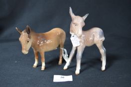 Two Beswick Donkeys