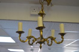 Brass Candle Effect Ceiling Light Fitting