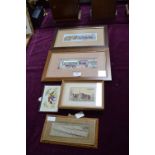 Stevengraph Silver Rowing Race and Assorted Framed Silk Pictures
