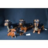 Five Beswick Dachshunds