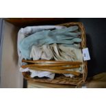 Basket of Vintage Ladies Gloves plus Stretchers, etc.