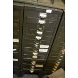 Fifteen Drawer Metal Office Filing Chest