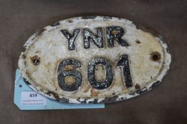 Yorkshire and Northumberland Railway Bridge Plate