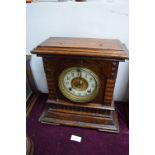 Oak Bracket Clock with Brass & Enamel Face (for restoration)