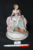 Capodimonte Figurine - Seated Young Lady