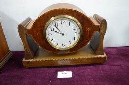 Edwardian Pivoting Inlaid Mahogany Mantel Clock