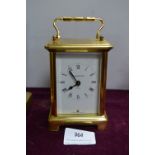 Brass French Carriage Clock - Retailer J.W. Benson
