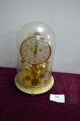 Continental Brass Domed Skeleton Clock
