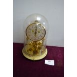 Continental Brass Domed Skeleton Clock