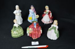Group of Six Small Royal Doulton Figurines