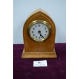 Small Edwardian Oak Mantel Clock