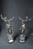 Pair of Classical Bronze Effect Figurines