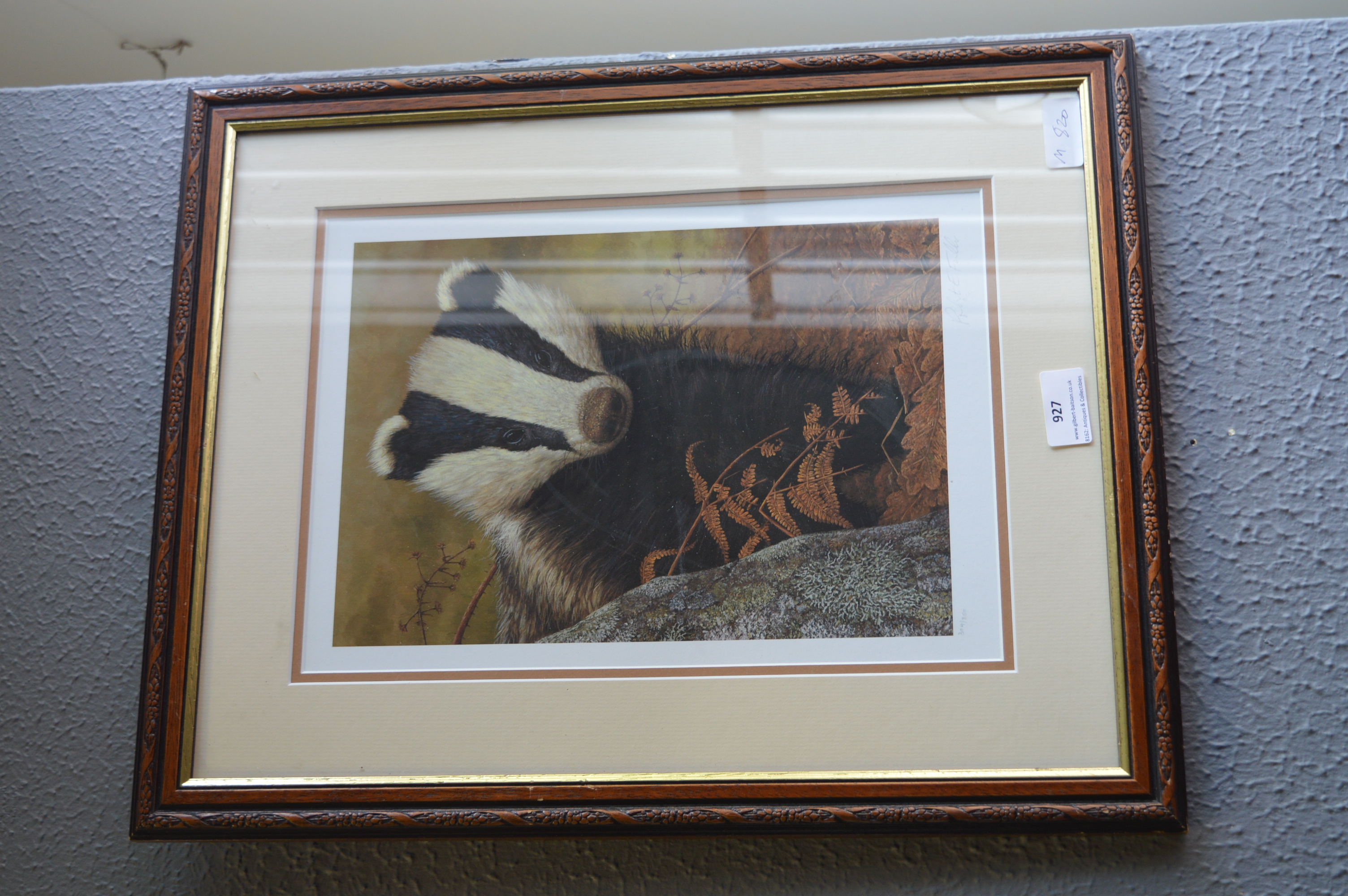 Signed Robert Fuller Limited Edition Print - Badger