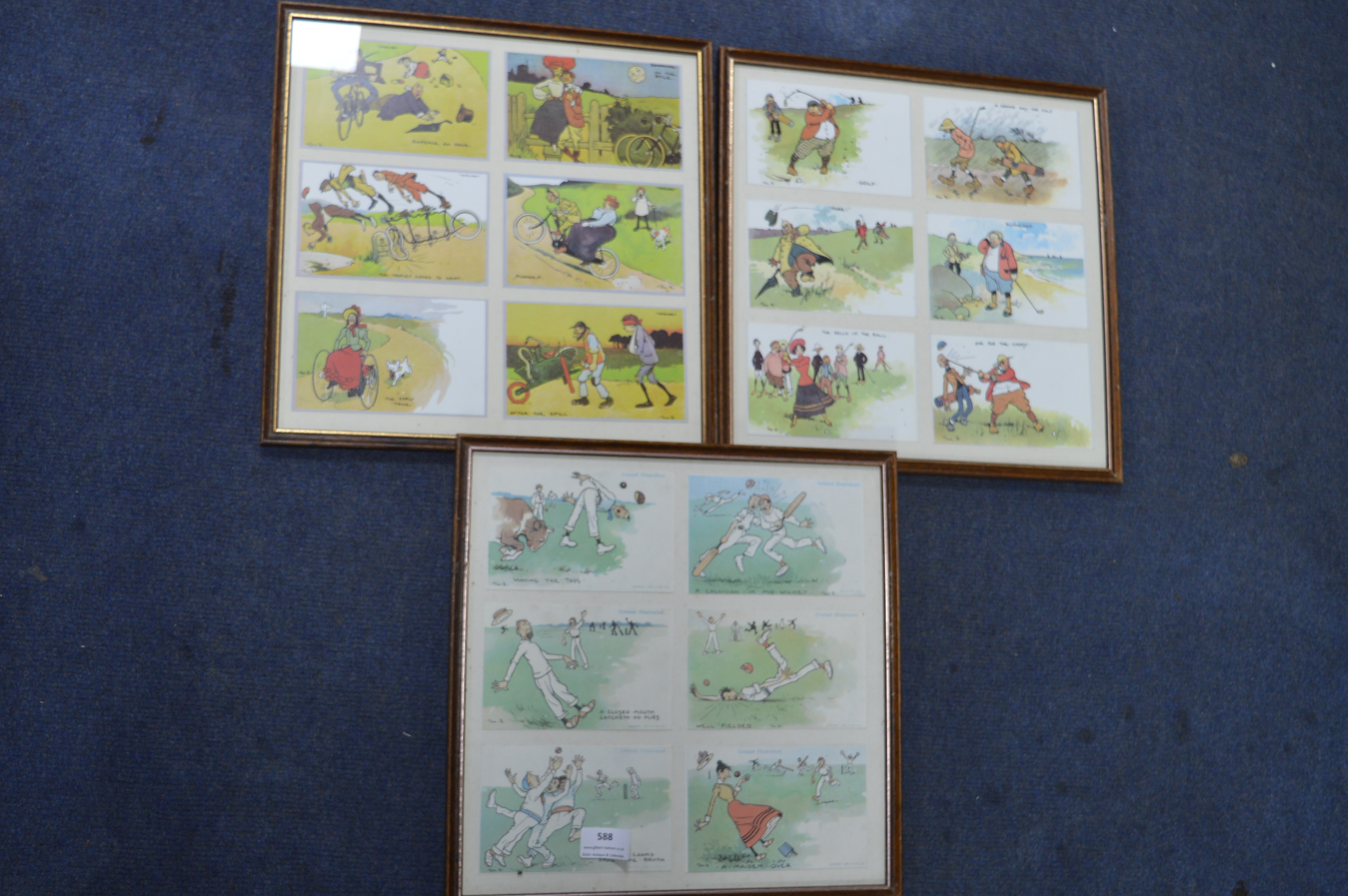 Framed Reproduction Tom Brown Sporting Postcards