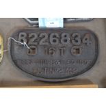 Teeside B & E Co Truck Plate