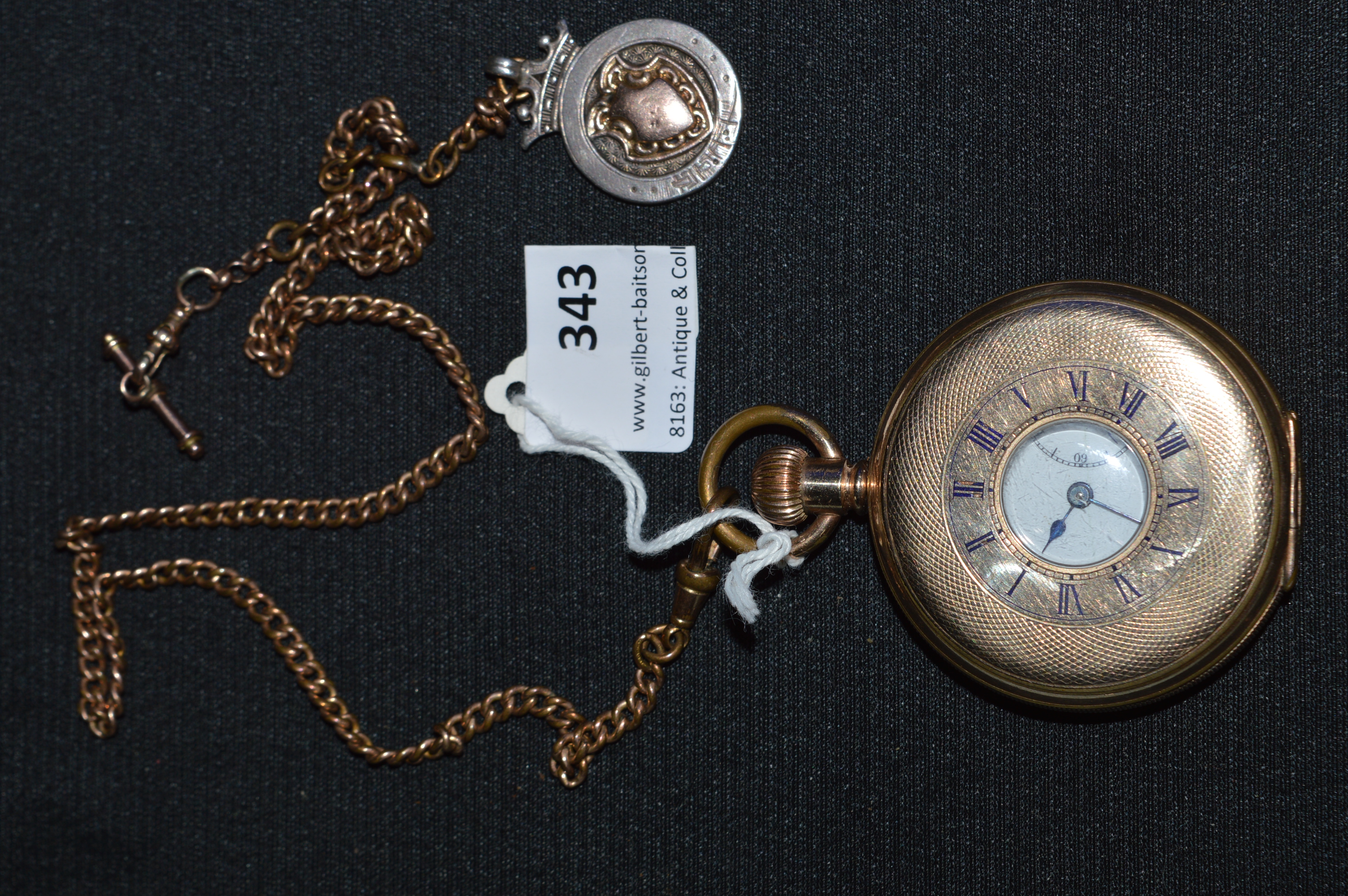 ALD English Gold Plated Pocket Watch plus Silver Fob