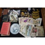 Collectibles Including Older Postcards, Nursing Ephemera, Military Cap Badges, Tokens...