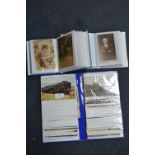 Three Albums of Postcards Including Railway, Aeroplanes, Military, etc.