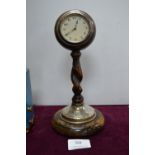 Clock with Silver Mounts on Barley Twist Oak Supports