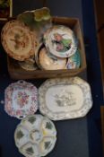 Royal Doulton Plates, Copeland Meat Dish and Assorted Decorative Dishes, Plates, etc.