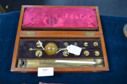 Sikes Hydrometer Circa 1900 by J Lowe London in Mahogany Case