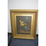 Ornate Gilt Framed Oil Still Life Flowers (AF)