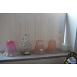 Five Deco Glass Lamp Shades (One AF)
