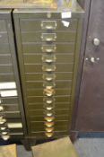 Fifteen Drawer Metal Office Filing Chest