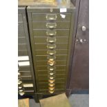 Fifteen Drawer Metal Office Filing Chest