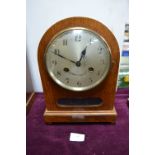 Edwardian Oak Mantel Clock