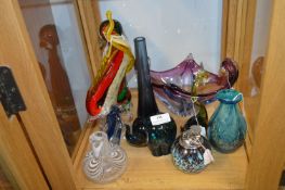 Murano Glass, Glass Paperweights and a Lighter