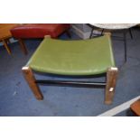 Green Leather Retro Stool by Arkana, Fallkirk, Scotland