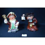 Two Wedgwood Character Jugs - The Night Watchman and The Town Crier