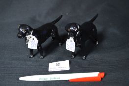 Two Beswick Black Labradors