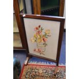 Mahogany Embroidery Firescreen