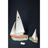 Two Beswick Sailing Boats