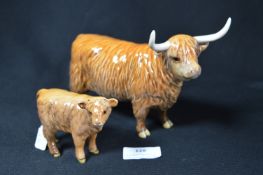 Beswick Highland Cow & Calf